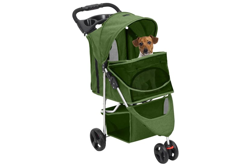 vidaXL 172198 Folding Dog Stroller Green 80x46x98cm Oxford vidaXL 172198 Folding Dog Stroller Green 80x46x98cm Oxford