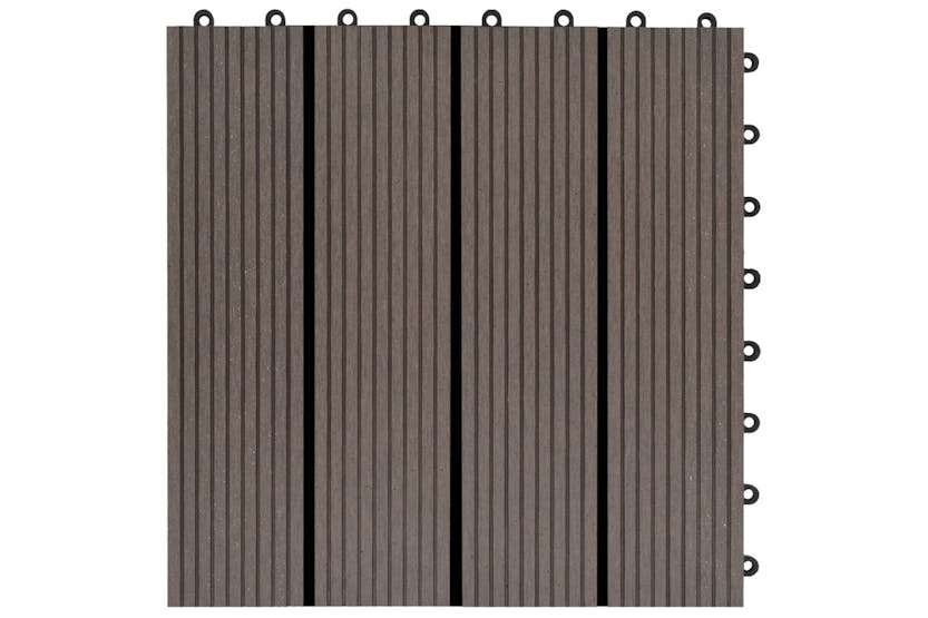 vidaXL 45025 11 Pcs Decking Tiles Wpc 30x30cm 1 Sqm Dark Br vidaXL 45025 11 Pcs Decking Tiles Wpc 30x30cm 1 Sqm Dark Br