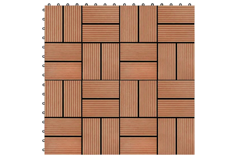 vidaXL 277809 22 Pcs Decking Tiles 30x30cm 2 Sqm Wpc Teak C vidaXL 277809 22 Pcs Decking Tiles 30x30cm 2 Sqm Wpc Teak C