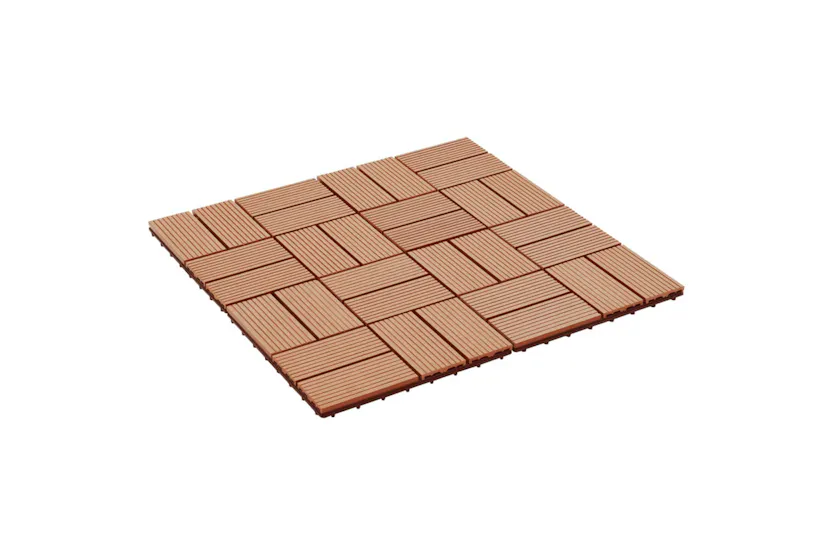 vidaXL 277809 22 Pcs Decking Tiles 30x30cm 2 Sqm Wpc Teak C vidaXL 277809 22 Pcs Decking Tiles 30x30cm 2 Sqm Wpc Teak C