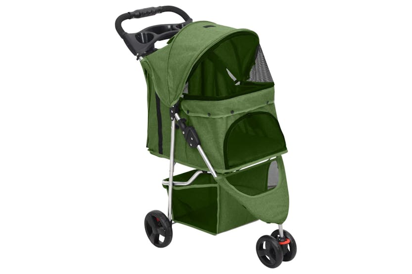 vidaXL 172198 Folding Dog Stroller Green 80x46x98cm Oxford vidaXL 172198 Folding Dog Stroller Green 80x46x98cm Oxford