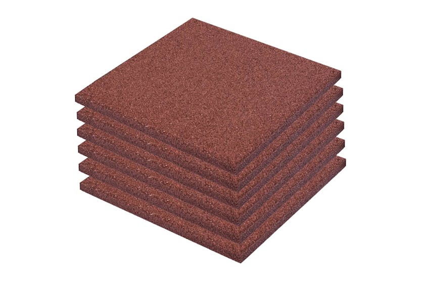 vidaXL 91786 Fall Protection Tiles 6 Pcs Rubber 50x50x3cm R vidaXL 91786 Fall Protection Tiles 6 Pcs Rubber 50x50x3cm R