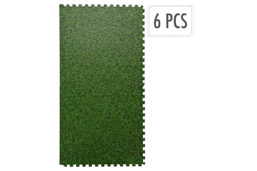 Xq Max 445927 Floor Mat Tiles Set Grass Print 6 Pcs Green Xq Max 445927 Floor Mat Tiles Set Grass Print 6 Pcs Green