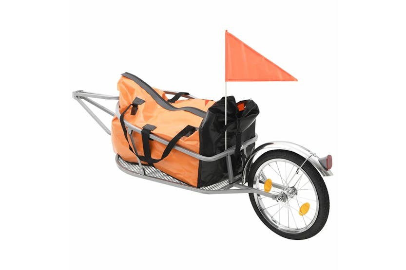 vidaXL 91768 Bike Luggage Trailer With Bag Orange And Black vidaXL 91768 Bike Luggage Trailer With Bag Orange And Black