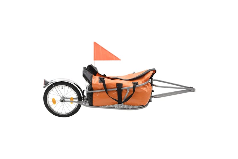 vidaXL 91768 Bike Luggage Trailer With Bag Orange And Black vidaXL 91768 Bike Luggage Trailer With Bag Orange And Black