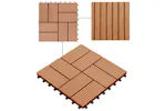 vidaXL 277809 22 Pcs Decking Tiles 30x30cm 2 Sqm Wpc Teak C vidaXL 277809 22 Pcs Decking Tiles 30x30cm 2 Sqm Wpc Teak C
