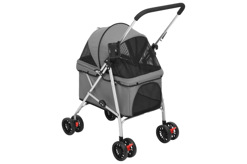 vidaXL 172201 Folding Dog Stroller Grey 76x50x100cm Oxford vidaXL 172201 Folding Dog Stroller Grey 76x50x100cm Oxford