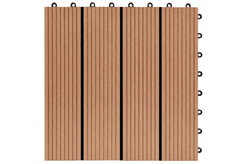 vidaXL 45024 11 Pcs Decking Tiles Wpc 30x30cm 1 Sqm Teak Co vidaXL 45024 11 Pcs Decking Tiles Wpc 30x30cm 1 Sqm Teak Co