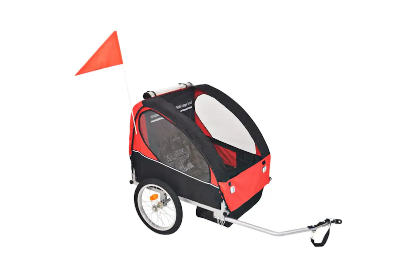vidaXL Bike Trailer Red And Black 30 Kg vidaXL Bike Trailer Red And Black 30 Kg