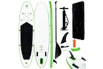 Vidaxl Inflatable Stand Up Paddleboard Set Green And White Vidaxl Inflatable Stand Up Paddleboard Set Green And White