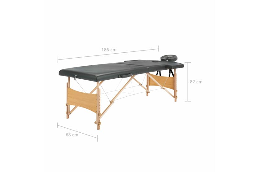 vidaXL 110171 Massage Table With 2 Zones Wooden Frame Anthra vidaXL 110171 Massage Table With 2 Zones Wooden Frame Anthra