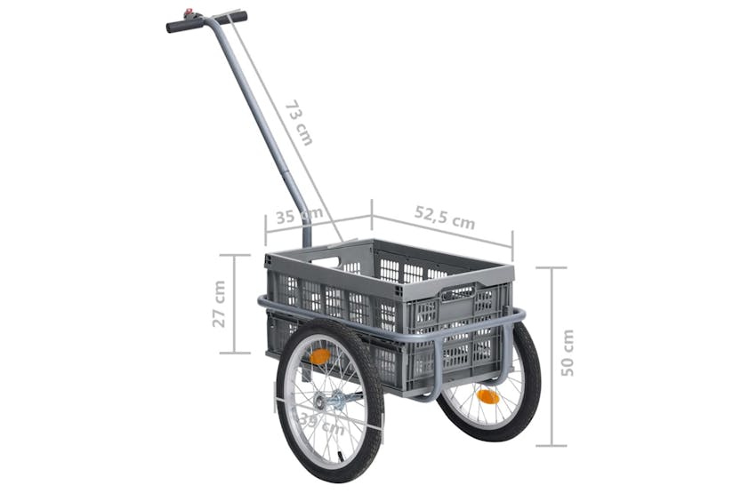 vidaXL 92598 Bicycle Cargo Trailer With 50 L Foldable Transp vidaXL 92598 Bicycle Cargo Trailer With 50 L Foldable Transp