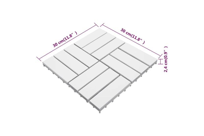 vidaXL 3114664 Decking Tiles 20 Pcs White 30x30cm Solid Woo vidaXL 3114664 Decking Tiles 20 Pcs White 30x30cm Solid Woo