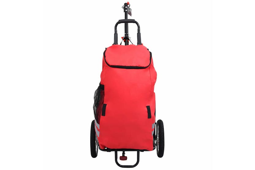 vidaXL 92446 Folding Cargo Bike Trailer With Grocery Bag Red vidaXL 92446 Folding Cargo Bike Trailer With Grocery Bag Red