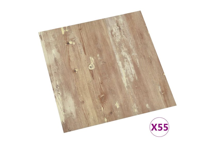 Vidaxl Self-adhesive Flooring Planks 55 Pcs Pvc 5.11 M² Brown Vidaxl Self-adhesive Flooring Planks 55 Pcs Pvc 5.11 M² Brown