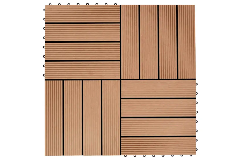 vidaXL 277801 22 Pcs Decking Tiles 30x30cm 2 Sqm Wpc Grey vidaXL 277801 22 Pcs Decking Tiles 30x30cm 2 Sqm Wpc Grey