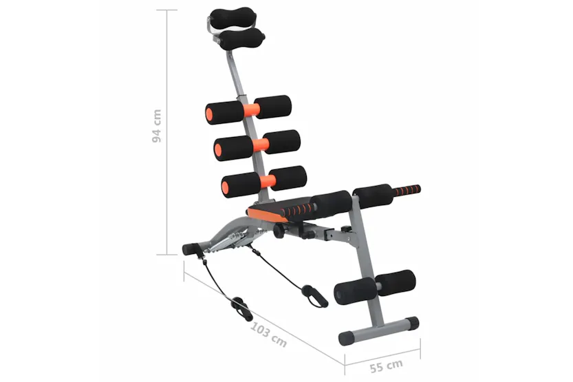 vidaXL 92478 L-shaped Abdominal Trainer With Elastic Strings vidaXL 92478 L-shaped Abdominal Trainer With Elastic Strings