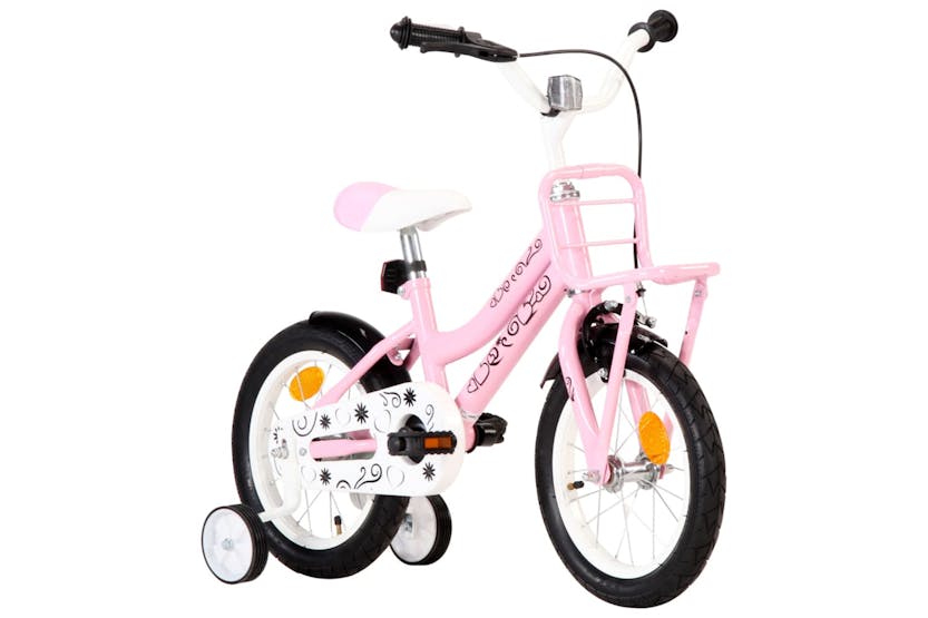 vidaXL 92194 Kids Bike With Front Carrier 14 Inch White And vidaXL 92194 Kids Bike With Front Carrier 14 Inch White And