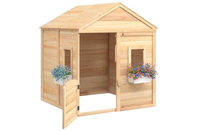vidaXL 93686 Playhouse With Lockable Door And Flower Pots Solid Wood Fir vidaXL 93686 Playhouse With Lockable Door And Flower Pots Solid Wood Fir