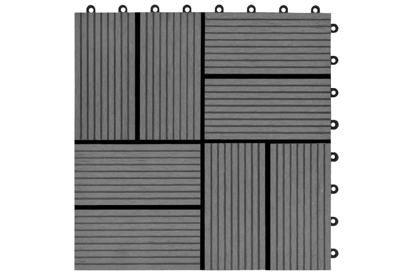 vidaXL 45030 11 Pcs Decking Tiles Wpc 30x30cm 1 Sqm Grey vidaXL 45030 11 Pcs Decking Tiles Wpc 30x30cm 1 Sqm Grey