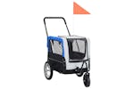 Vidaxl 2-in-1 Pet Bike Trailer & Jogging Stroller Grey And Blue Vidaxl 2-in-1 Pet Bike Trailer & Jogging Stroller Grey And Blue
