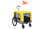 Vidaxl 2-in-1 Pet Bike Trailer & Jogging Stroller Yellow And Grey Vidaxl 2-in-1 Pet Bike Trailer & Jogging Stroller Yellow And Grey