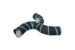vidaXL 172186 Cat Tunnel 3-way Black And Blue 25cm Polyester vidaXL 172186 Cat Tunnel 3-way Black And Blue 25cm Polyester