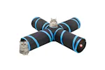 vidaXL 172183 Cat Tunnel 4-way Black And Blue 132cm Polyester vidaXL 172183 Cat Tunnel 4-way Black And Blue 132cm Polyester