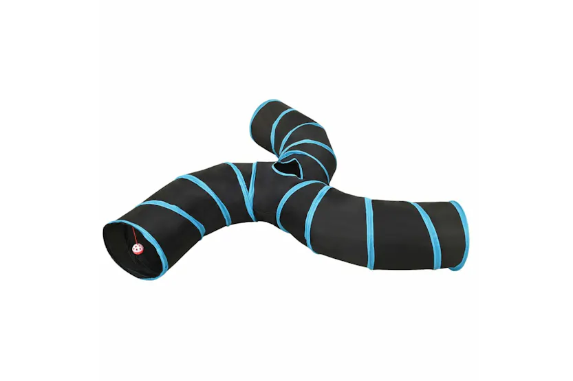 vidaXL 172186 Cat Tunnel 3-way Black And Blue 25cm Polyester vidaXL 172186 Cat Tunnel 3-way Black And Blue 25cm Polyester