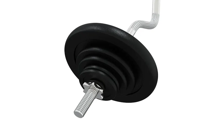 vidaXL 3145040 Barbell With Plates 90 Kg Cast Iron & Chrome Plated Steel vidaXL 3145040 Barbell With Plates 90 Kg Cast Iron & Chrome Plated Steel
