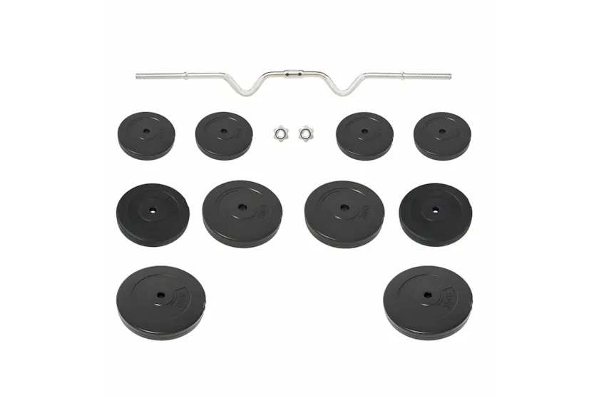 vidaXL 3145023 Curl Barbell With Plates 90 Kg vidaXL 3145023 Curl Barbell With Plates 90 Kg
