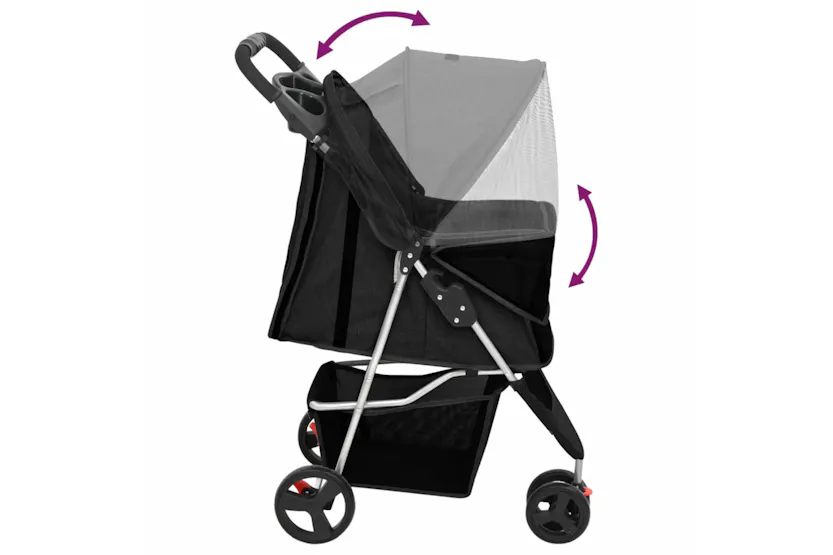 vidaXL 172196 Folding Dog Stroller Black 80x46x98cm Oxford vidaXL 172196 Folding Dog Stroller Black 80x46x98cm Oxford