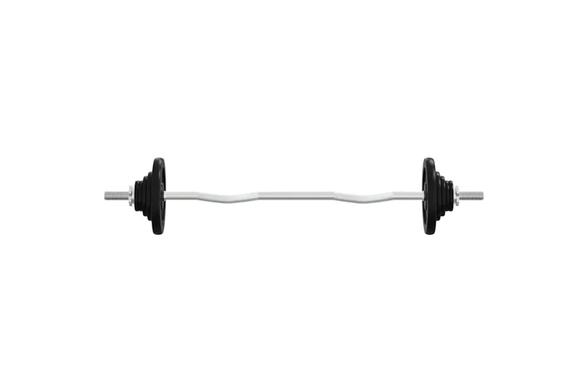vidaXL 3145039 Barbell With Plates 90 Kg Cast Iron & Chrome Plated Steel vidaXL 3145039 Barbell With Plates 90 Kg Cast Iron & Chrome Plated Steel
