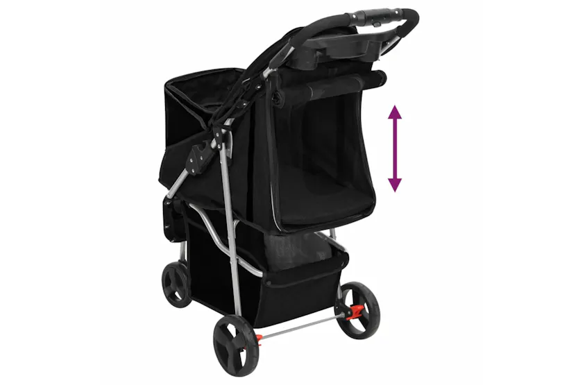 vidaXL 172196 Folding Dog Stroller Black 80x46x98cm Oxford vidaXL 172196 Folding Dog Stroller Black 80x46x98cm Oxford