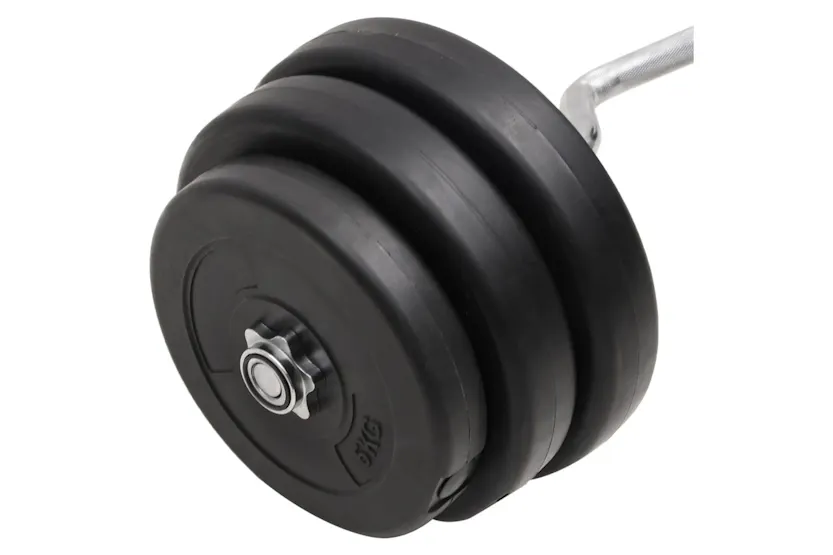 vidaXL 3145023 Curl Barbell With Plates 90 Kg vidaXL 3145023 Curl Barbell With Plates 90 Kg