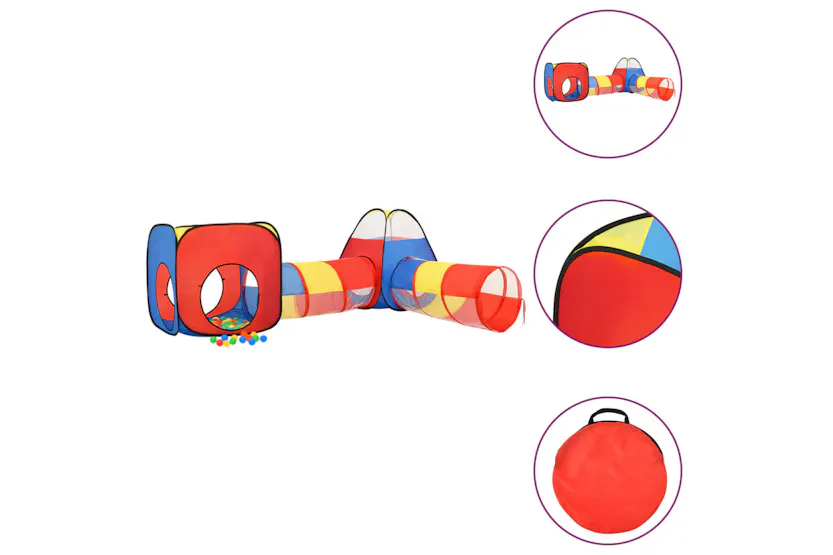 vidaXL 3107733 Children Play Tent With 250 Balls Multicolour 190x264x90cm vidaXL 3107733 Children Play Tent With 250 Balls Multicolour 190x264x90cm