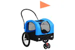 Vidaxl 2-in-1 Pet Bike Trailer & Jogging Stroller Blue And Black Vidaxl 2-in-1 Pet Bike Trailer & Jogging Stroller Blue And Black