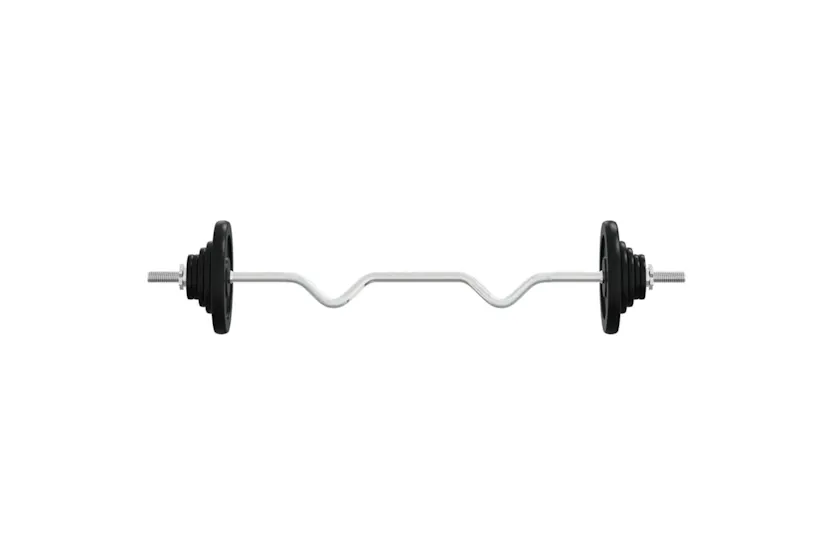 vidaXL 3145040 Barbell With Plates 90 Kg Cast Iron & Chrome Plated Steel vidaXL 3145040 Barbell With Plates 90 Kg Cast Iron & Chrome Plated Steel