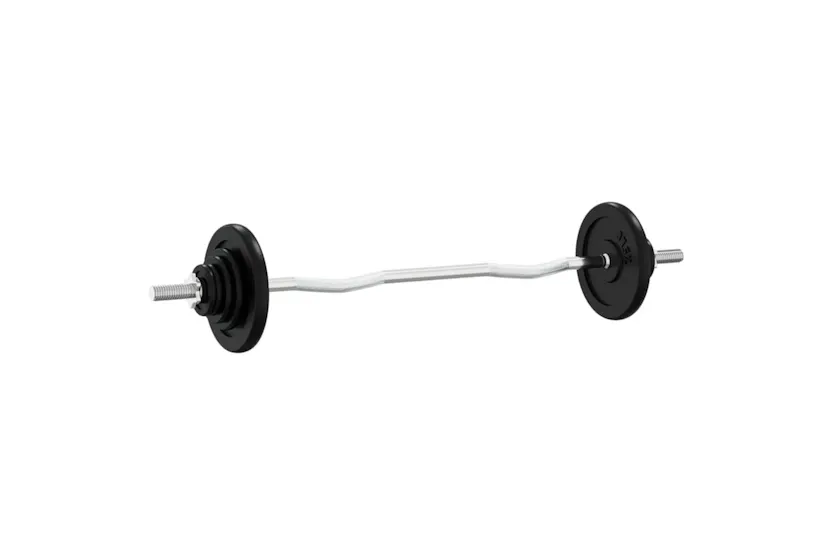 vidaXL 3145039 Barbell With Plates 90 Kg Cast Iron & Chrome Plated Steel vidaXL 3145039 Barbell With Plates 90 Kg Cast Iron & Chrome Plated Steel