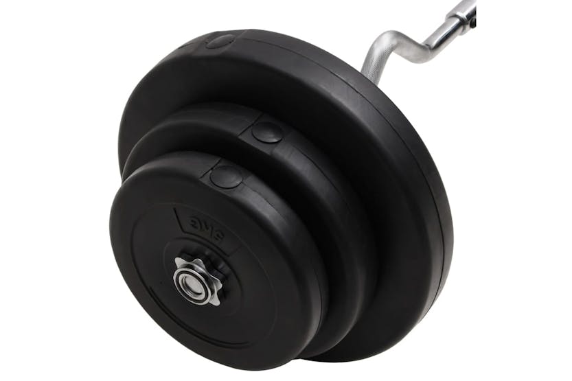 vidaXL 3145019 Curl Barbell With Plates 60 Kg vidaXL 3145019 Curl Barbell With Plates 60 Kg