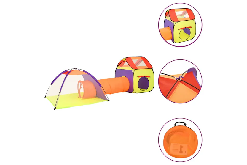 vidaXL 3107732 Children Play Tent With 250 Balls Multicolour 338x123x111cm vidaXL 3107732 Children Play Tent With 250 Balls Multicolour 338x123x111cm