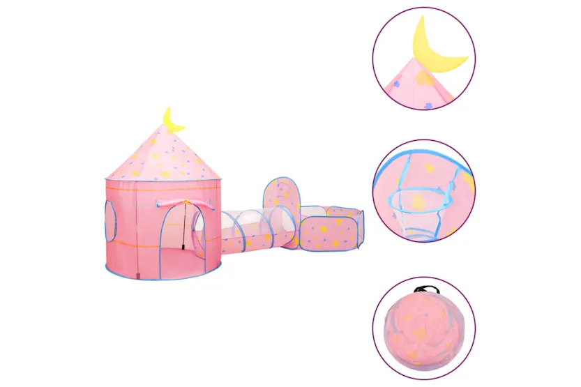 vidaXL 3107736 Children Play Tent With 250 Balls Pink 301x120x128cm vidaXL 3107736 Children Play Tent With 250 Balls Pink 301x120x128cm