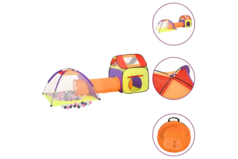 vidaXL 3107732 Children Play Tent With 250 Balls Multicolour 338x123x111cm vidaXL 3107732 Children Play Tent With 250 Balls Multicolour 338x123x111cm