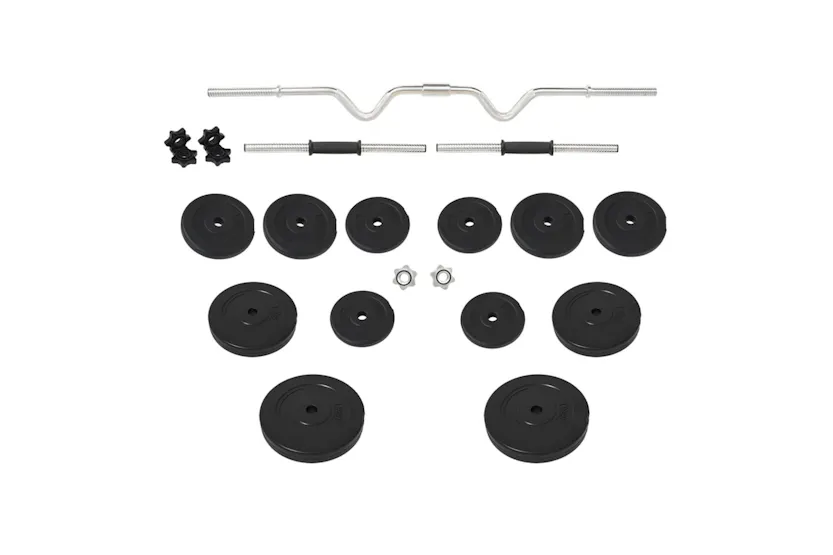 vidaXL 3145026 Curl Barbell And Dumbbell With Plates 60 Kg vidaXL 3145026 Curl Barbell And Dumbbell With Plates 60 Kg