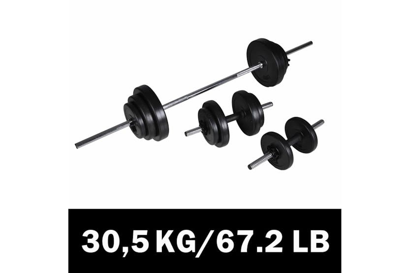 vidaXL 90377 Barbell +2 Dumbbell Set 30.5kg vidaXL 90377 Barbell +2 Dumbbell Set 30.5kg