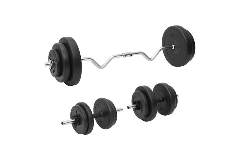 vidaXL 3145026 Curl Barbell And Dumbbell With Plates 60 Kg vidaXL 3145026 Curl Barbell And Dumbbell With Plates 60 Kg