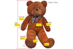 vidaXL 80100 Xxl Soft Plush Teddy Bear Toy Brown 160cm vidaXL 80100 Xxl Soft Plush Teddy Bear Toy Brown 160cm