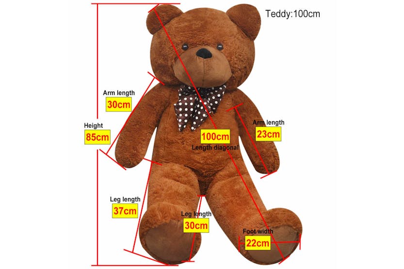 vidaXL 80096 Xxl Soft Plush Teddy Bear Toy Brown 85cm vidaXL 80096 Xxl Soft Plush Teddy Bear Toy Brown 85cm