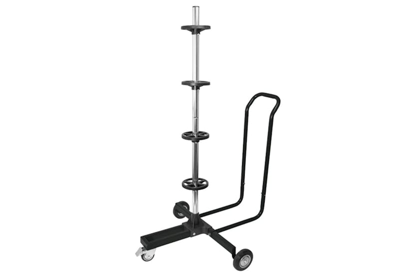 Carpoint 439322 Mobile Wheel Stand With Cover Aluminium Black Carpoint 439322 Mobile Wheel Stand With Cover Aluminium Black