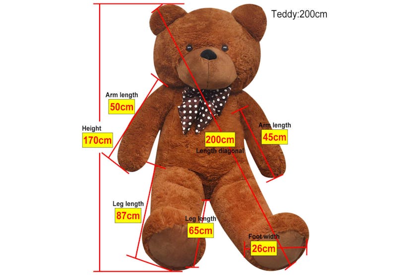 vidaXL 80145 Teddy Bear Cuddly Toy Plush Brown 170cm vidaXL 80145 Teddy Bear Cuddly Toy Plush Brown 170cm